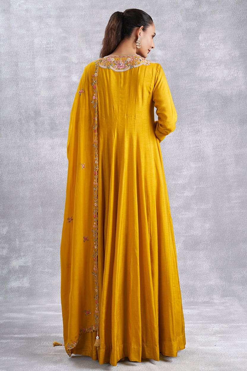 Yellow Anarkali Suit With Dupatta