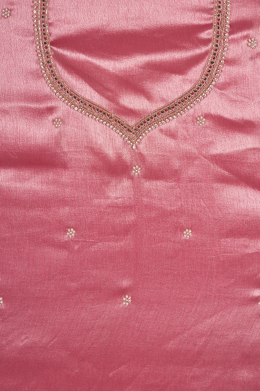 Rani Weaving Silk Saree With Hand Zardosi Work