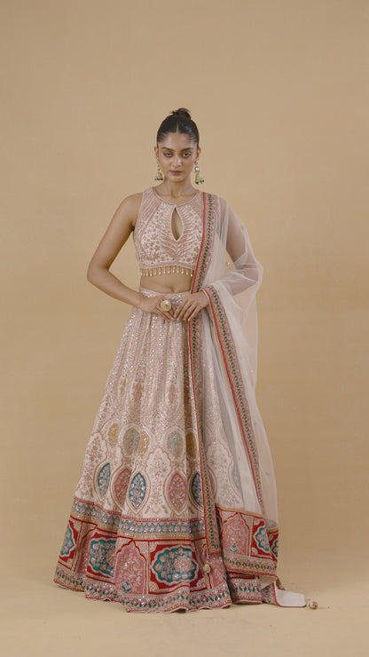 Ivory Heritage Crepe Lehenga Set