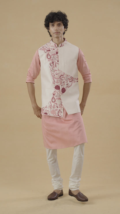 Powder Pink Kurta Bandi Set