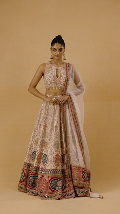 Ivory Heritage Crepe Lehenga Set