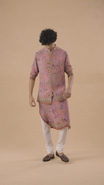 Onion Pink Kurta Bandi Set