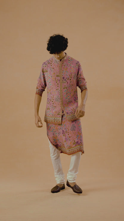 Onion Pink Kurta Bandi Set